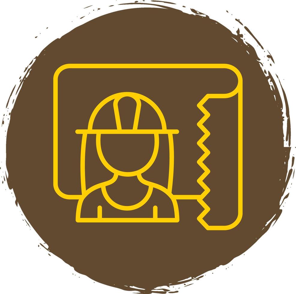 Architect Line Circle Sticker Icon vector