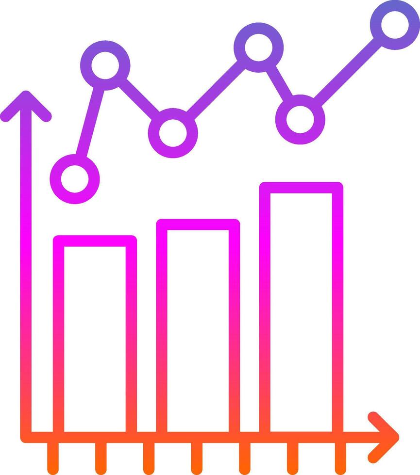 bar gráfico línea degradado icono diseño vector