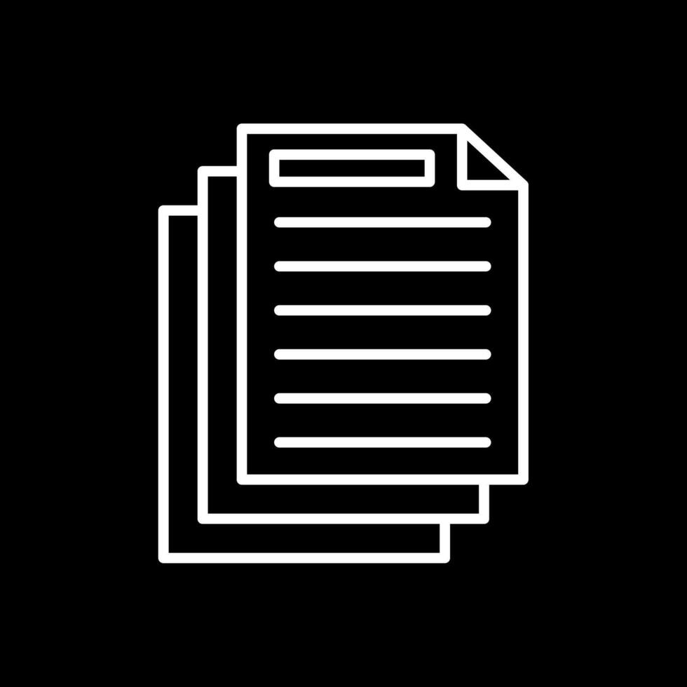 Document Line Inverted Icon Design vector