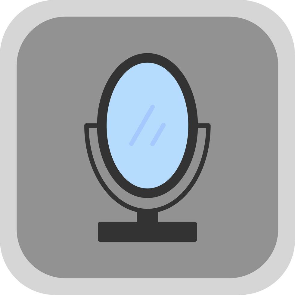 Mirror Flat round corner Icon Design vector