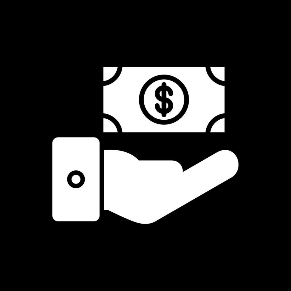 Receive Money Glyph Inverted Icon Design vector
