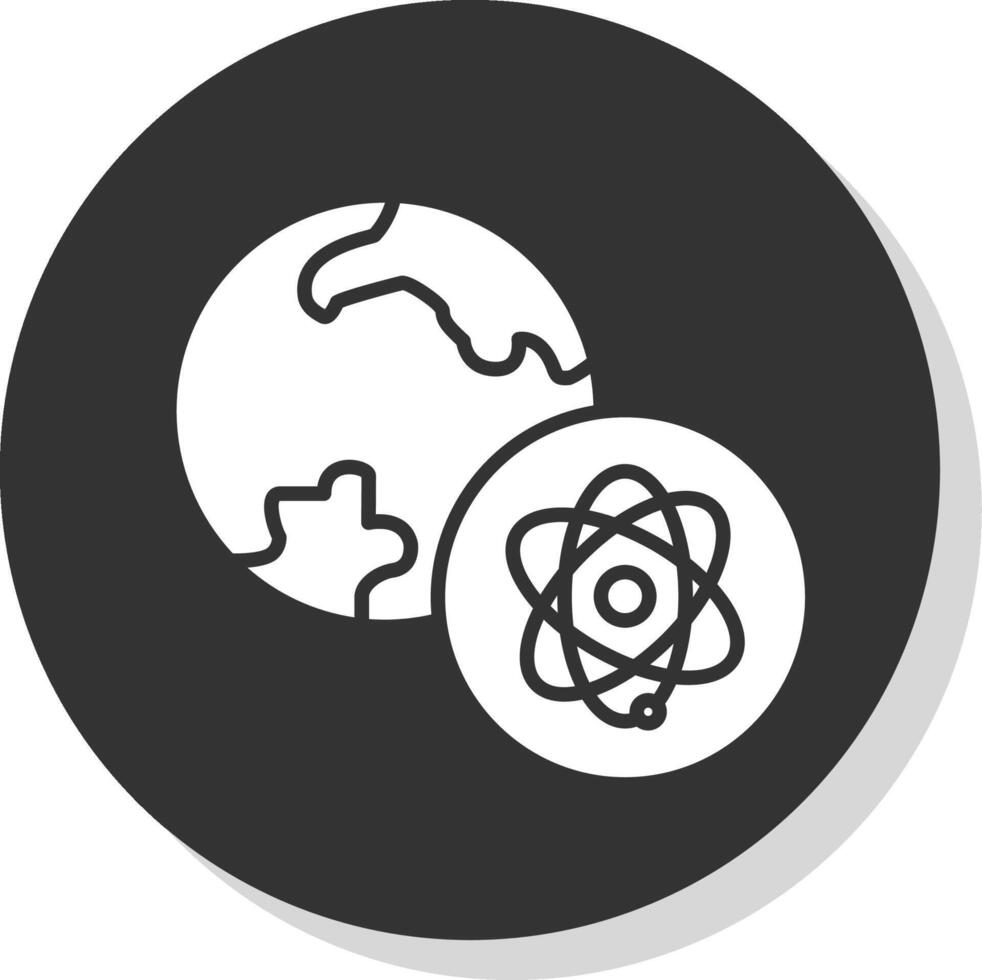 Sci Fi Glyph Shadow Circle Icon Design vector
