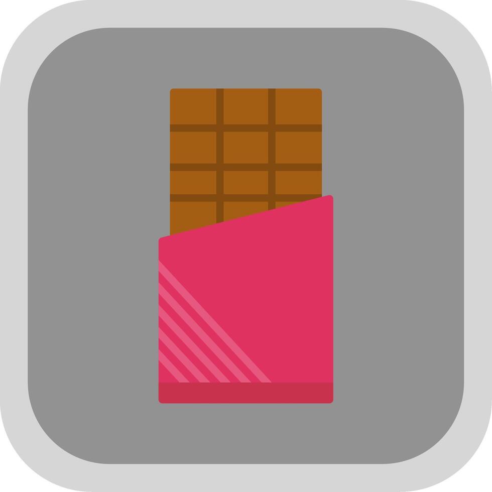 Chocolate Bar Flat round corner Icon Design vector