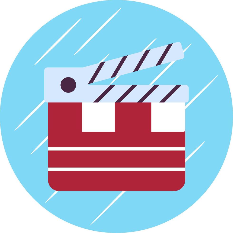 Clapperboard Flat Circle Icon Design vector