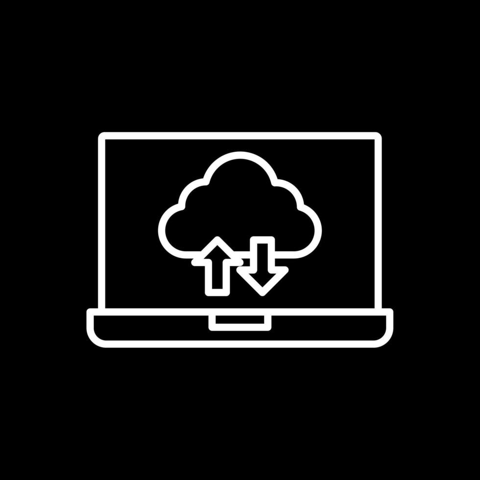 nube informática línea invertido icono diseño vector