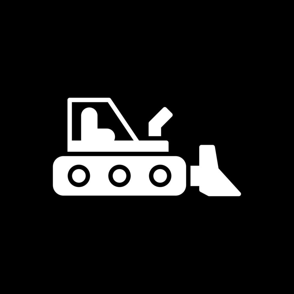 Bulldozer Glyph Inverted Icon Design vector