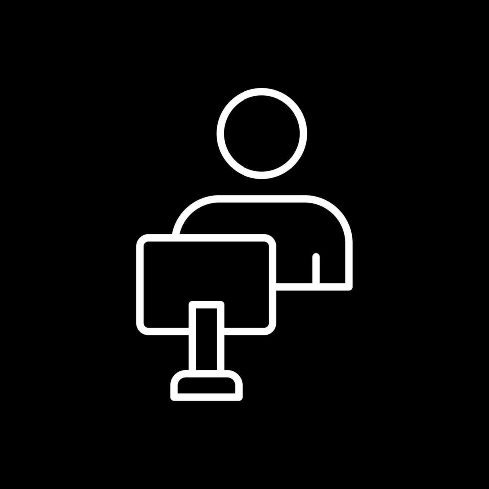 Gamer Line Inverted Icon Design vector
