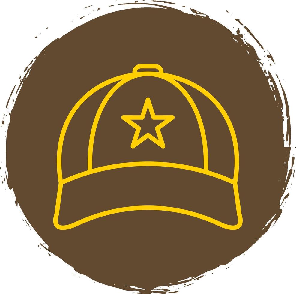 Cap Line Circle Sticker Icon vector