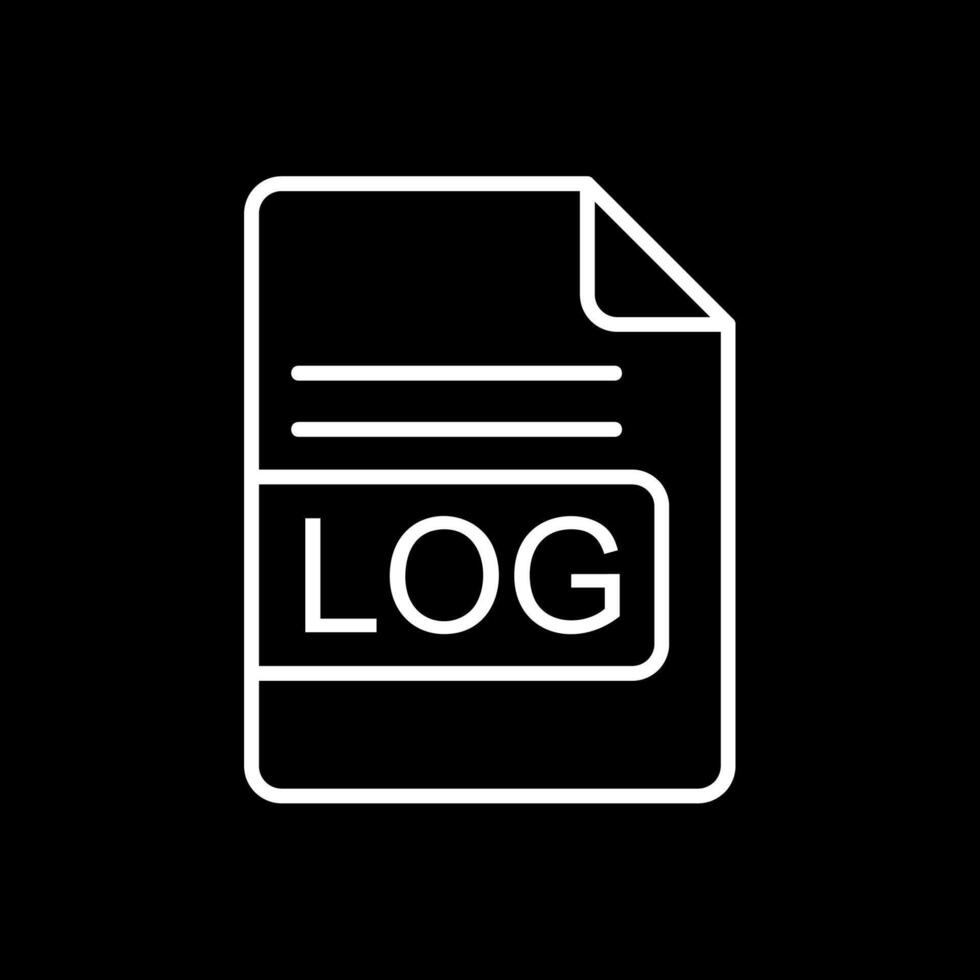 LOG File Format Line Inverted Icon Design vector