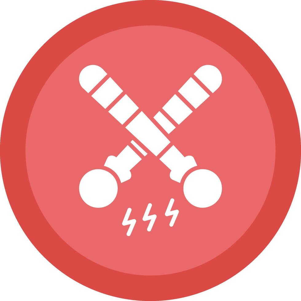 Drumsticks Line Shadow Circle Icon Design vector
