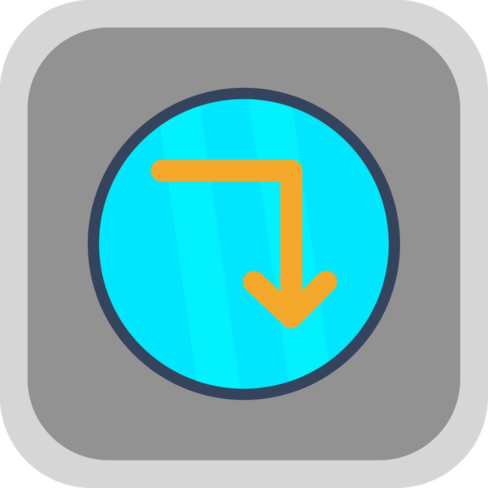 Turn Down Flat round corner Icon Design vector