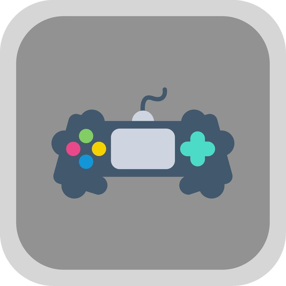 Game Flat round corner Icon Design vector