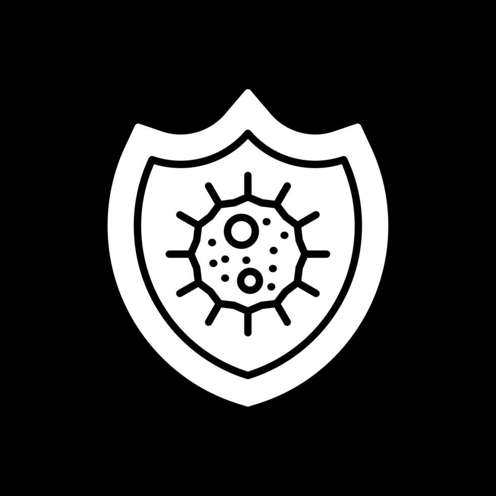 Bacteria Glyph Inverted Icon Design vector