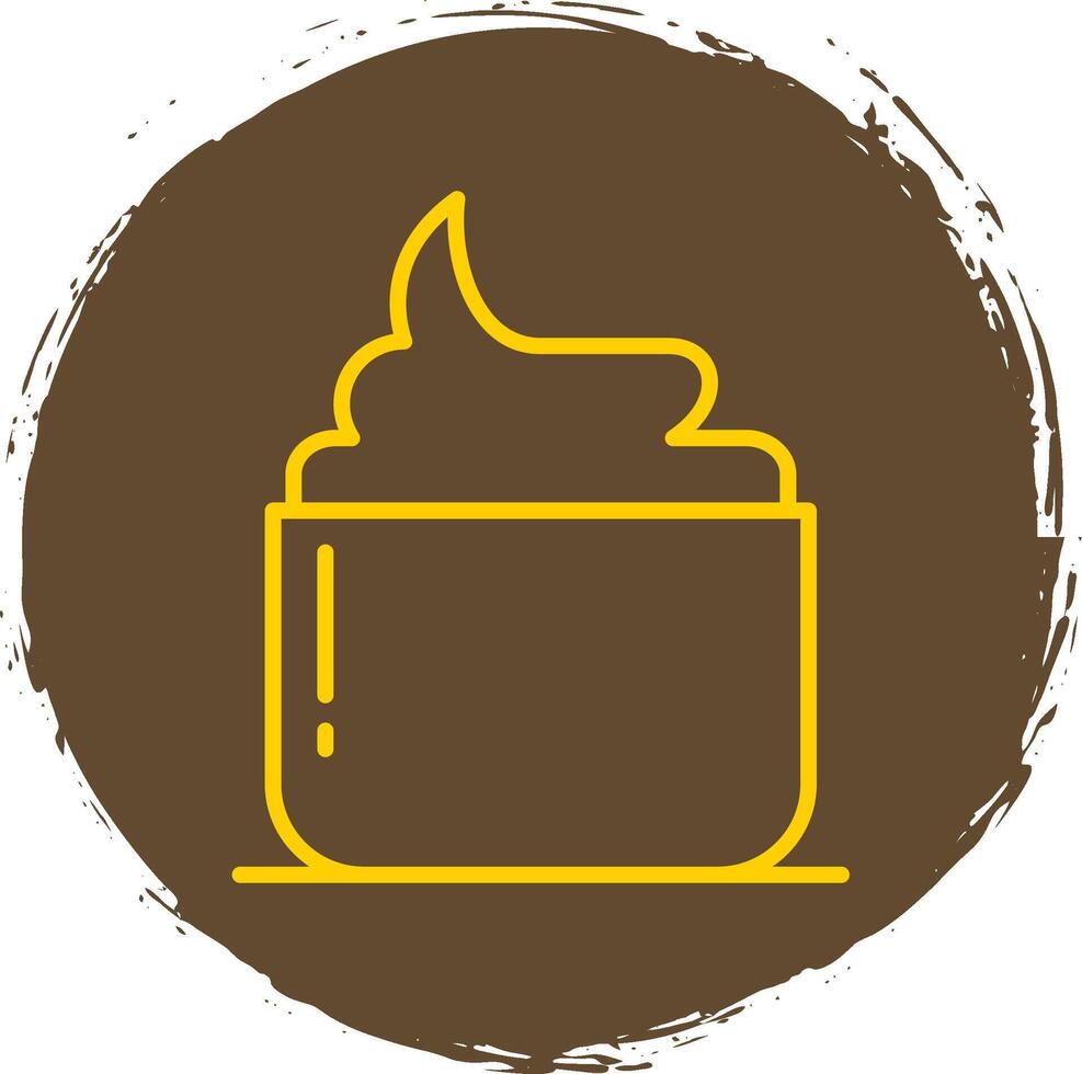 Hair Mask Line Circle Sticker Icon vector