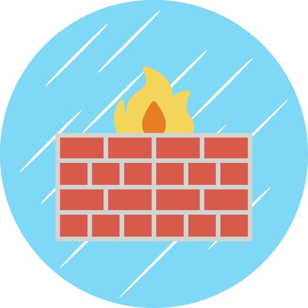 Firewall Flat Circle Icon Design vector