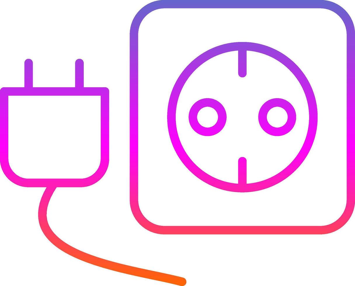 Plug And Socket Line Circle Sticker Icon vector