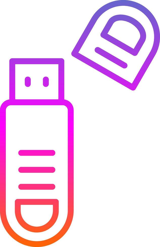 Usb Line Gradient Icon Design vector