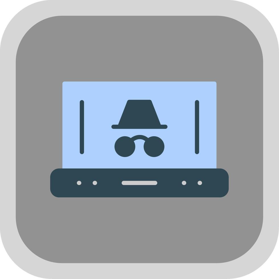 Spy Flat round corner Icon Design vector