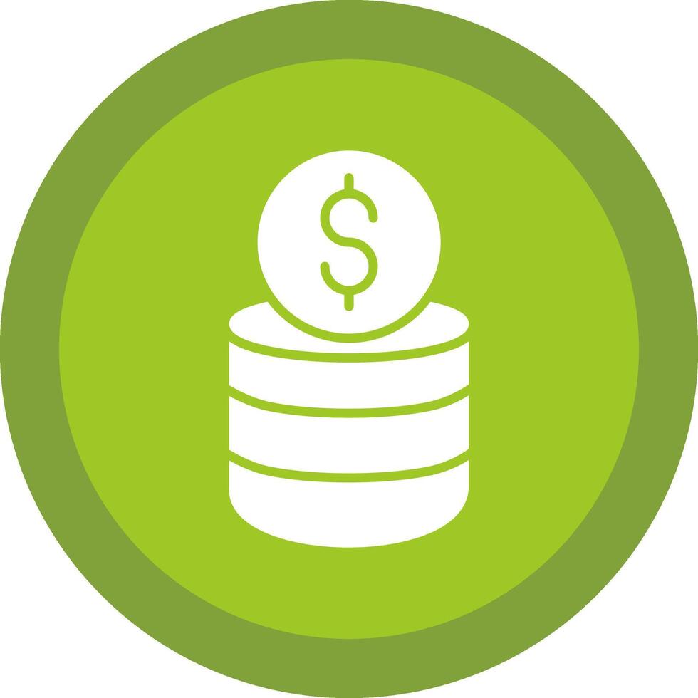 Coin Stack Line Shadow Circle Icon Design vector