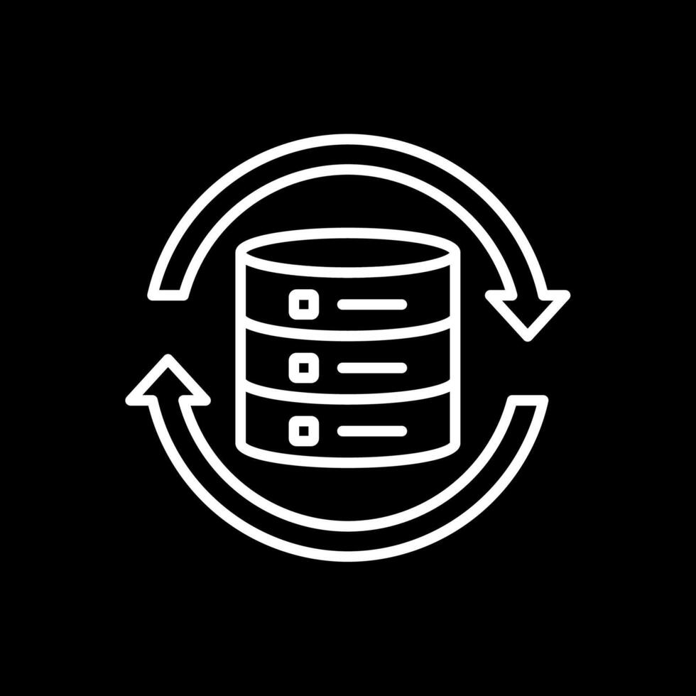 Data Synchronization Line Inverted Icon Design vector