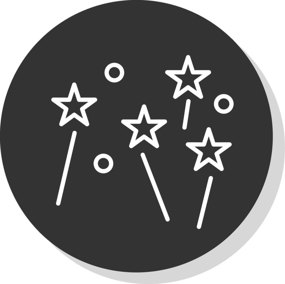 Fireworks Line Shadow Circle Icon Design vector