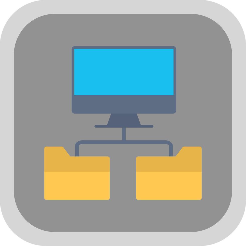 Folders Network Structure Flat round corner Icon Design vector