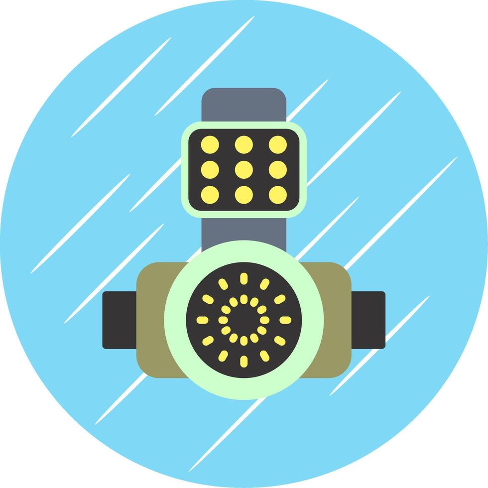 Head Light Flat Circle Icon Design vector