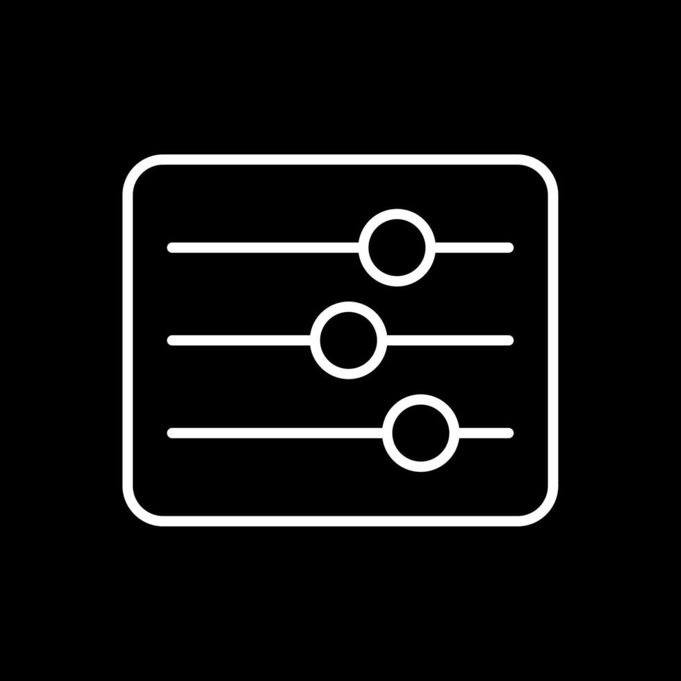 Sliders Line Inverted Icon Design vector