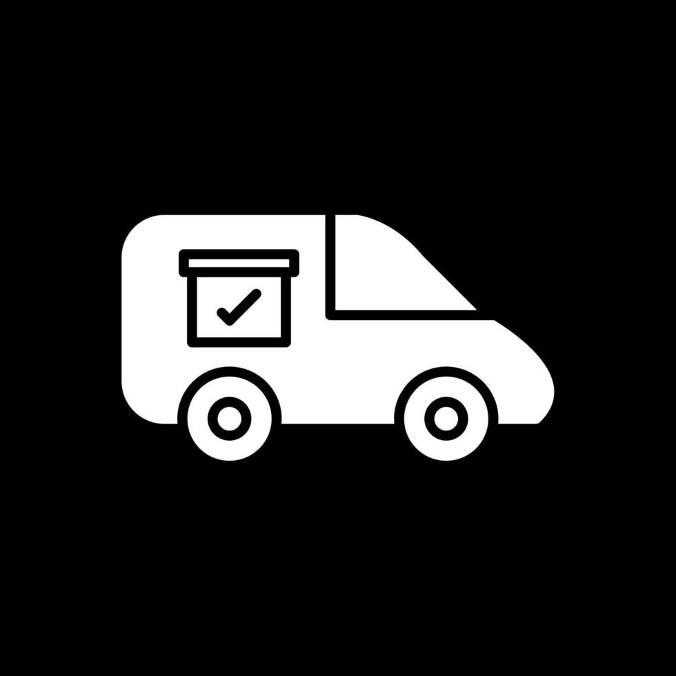 Van Glyph Inverted Icon Design vector