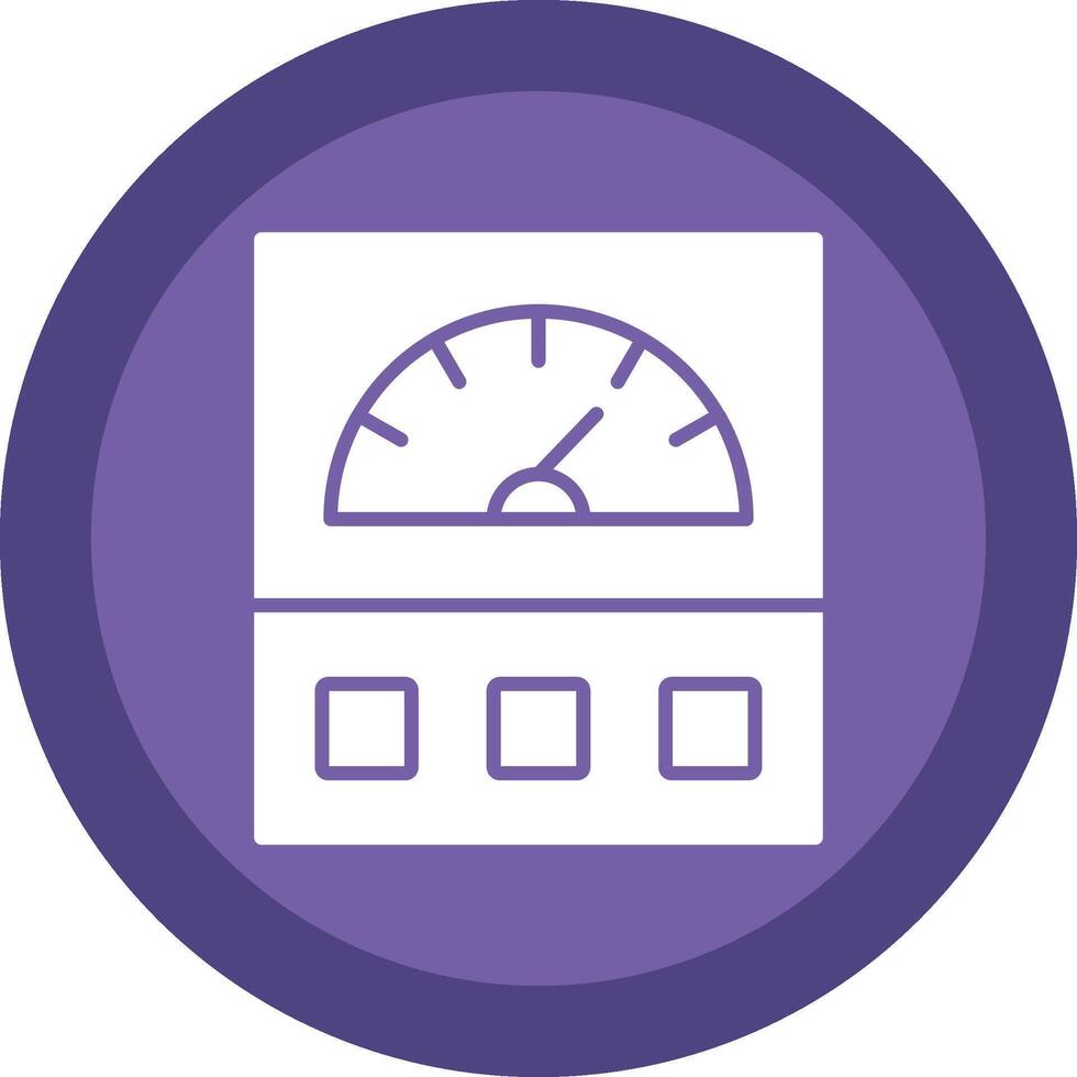 Ammeter Glyph Due Circle Icon Design vector