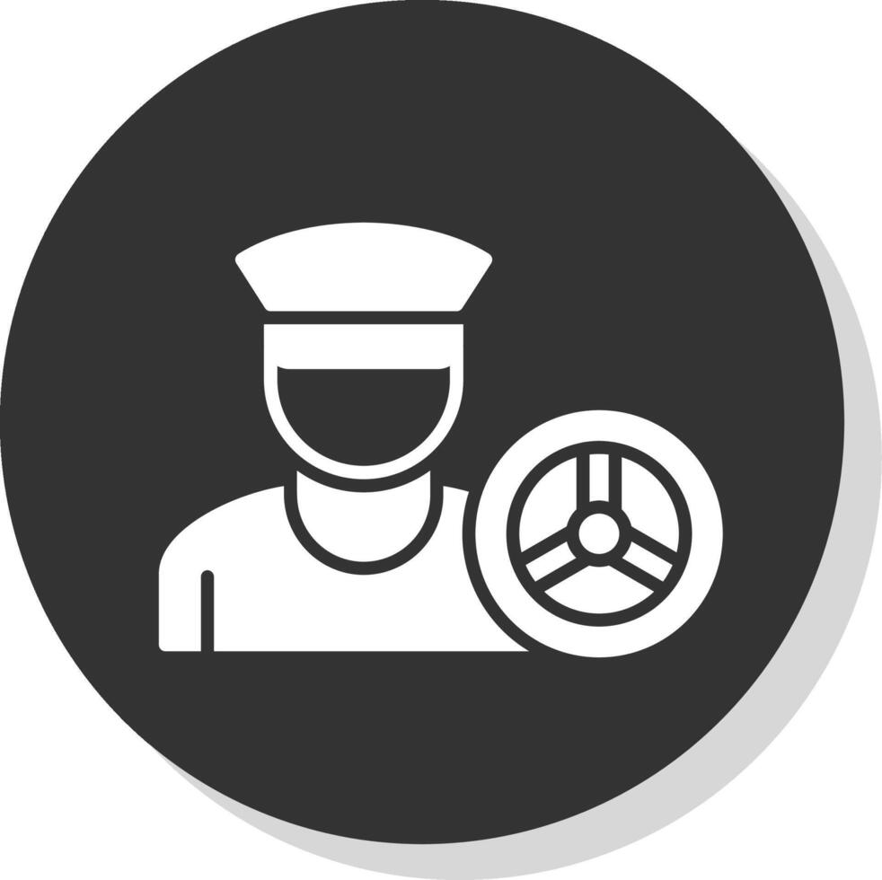 Driver Glyph Shadow Circle Icon Design vector