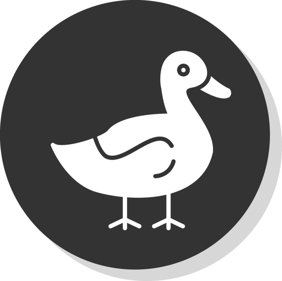 Duck Glyph Shadow Circle Icon Design vector