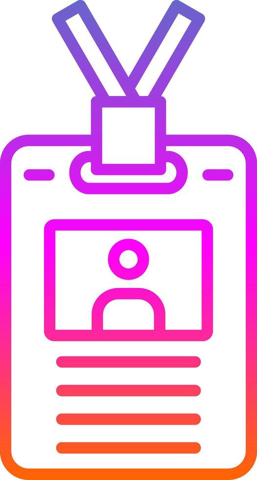 Employee badge Line Gradient Icon Design vector