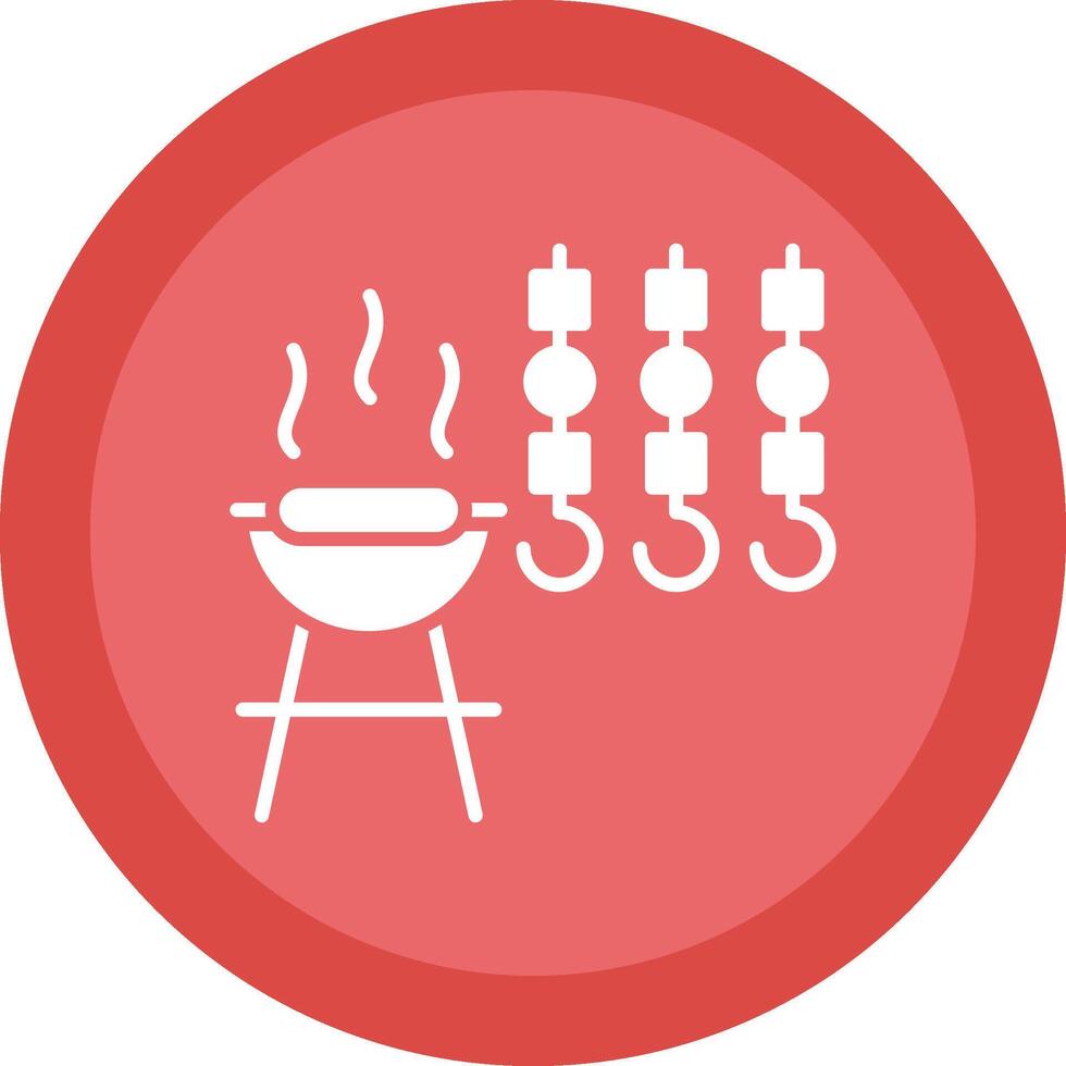 Bbq Line Shadow Circle Icon Design vector