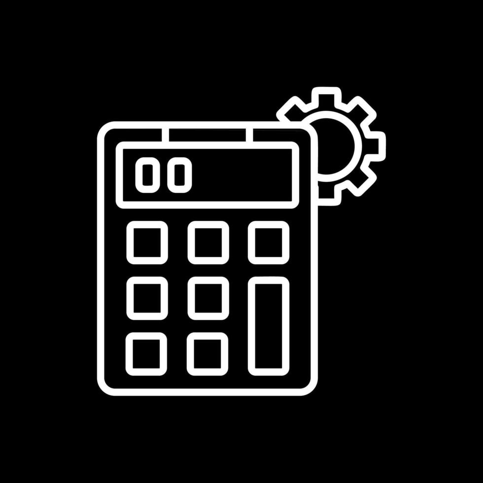 Calculator Line Inverted Icon Design vector