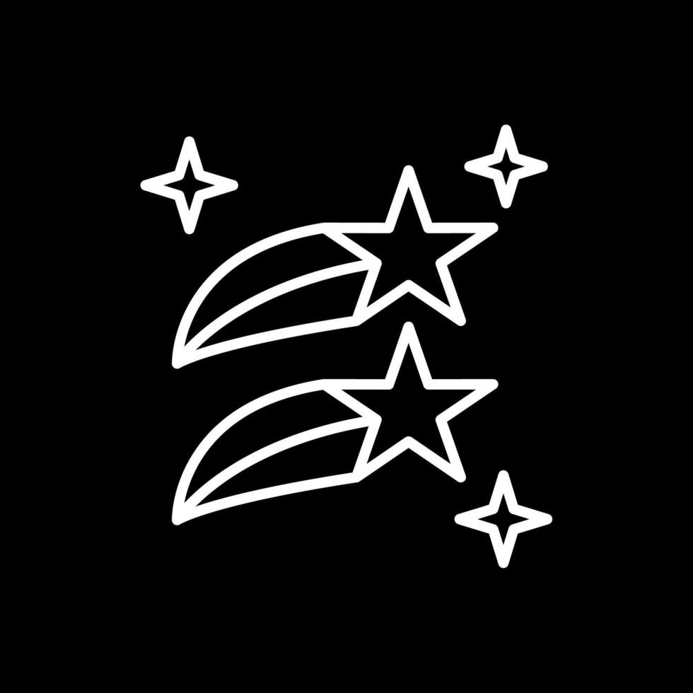 Shooting Stars Line Inverted Icon Design vector