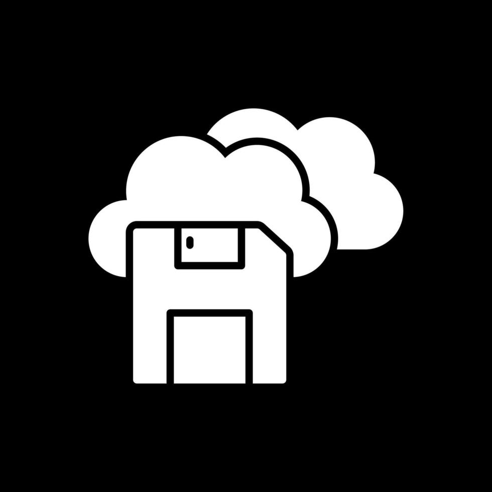 Save To Cloud Glyph Inverted Icon Design vector