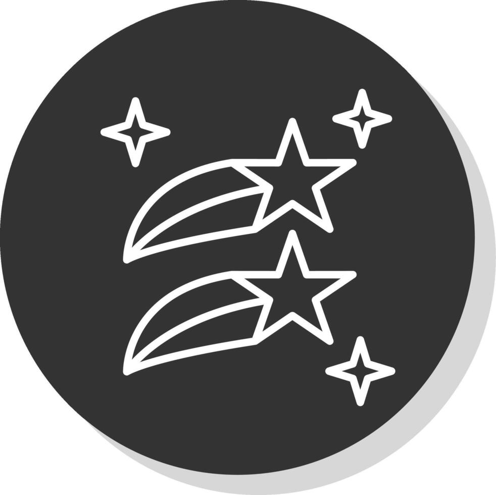 Shooting Stars Line Shadow Circle Icon Design vector