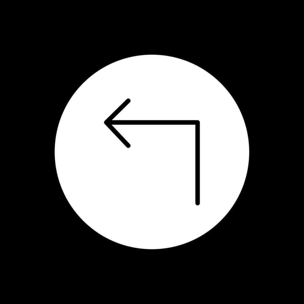 Turn Glyph Inverted Icon Design vector