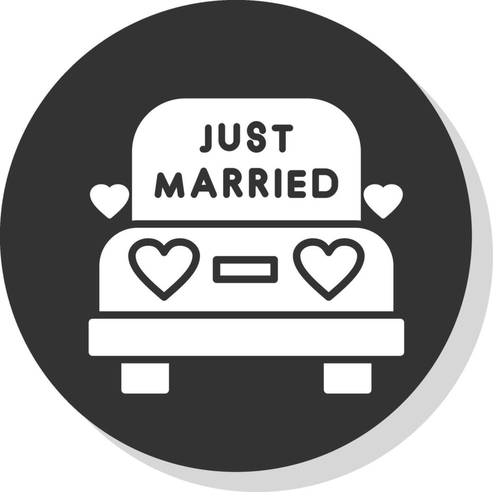 Wedding Car Glyph Shadow Circle Icon Design vector