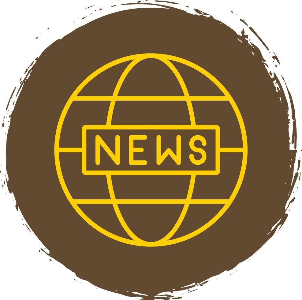 World News Line Circle Sticker Icon vector