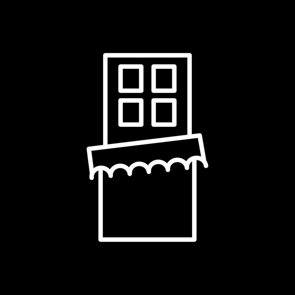Chocolate Bar Line Inverted Icon Design vector
