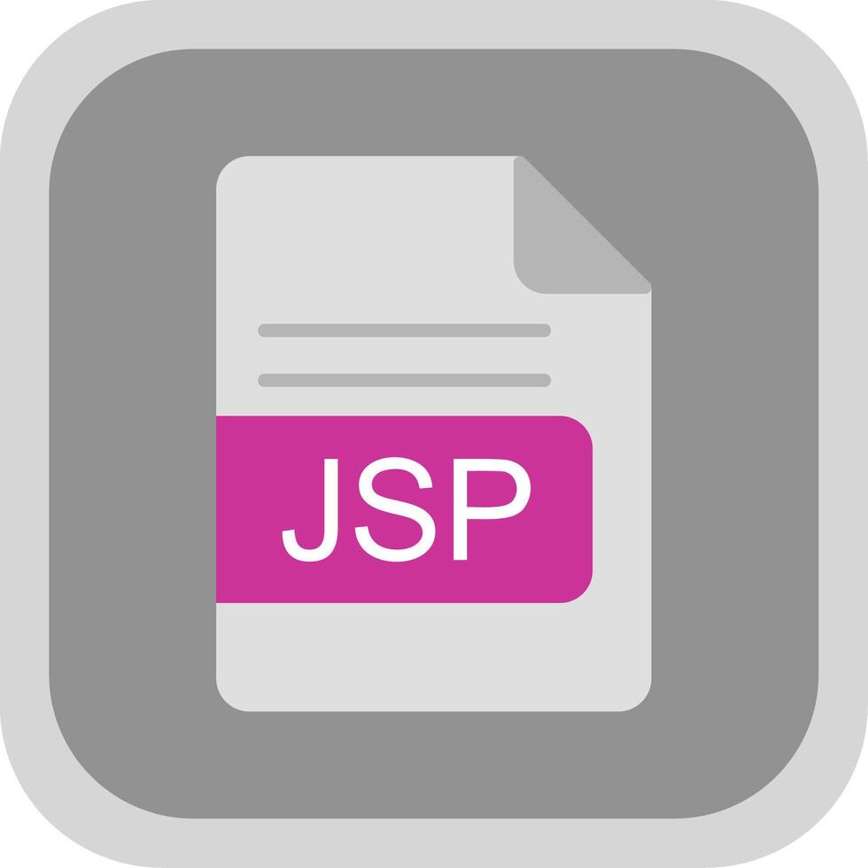 JSP File Format Flat round corner Icon Design vector