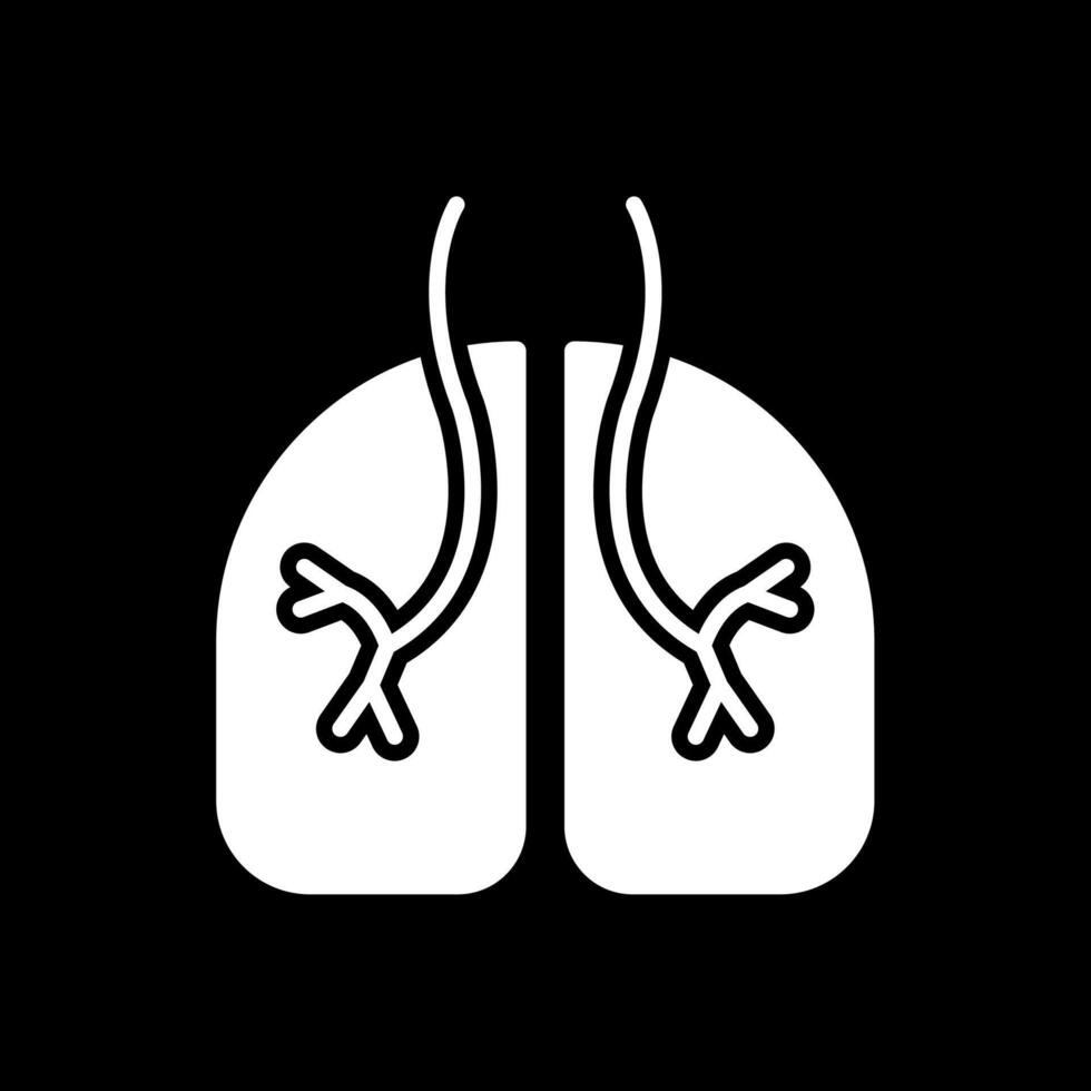 Pulmonology Glyph Inverted Icon Design vector