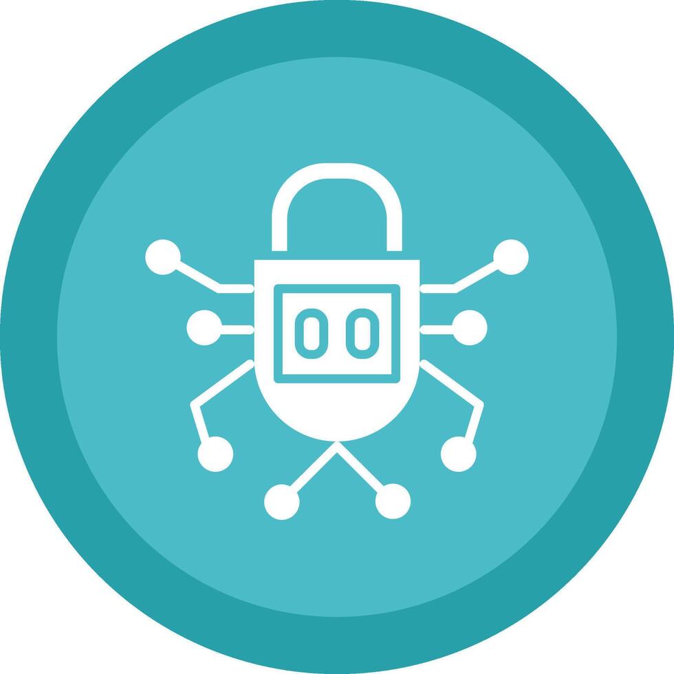 Security Glyph Due Circle Icon Design vector