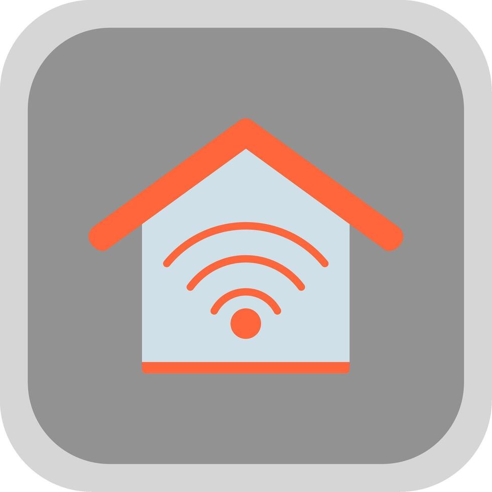 Smart Home Flat round corner Icon Design vector