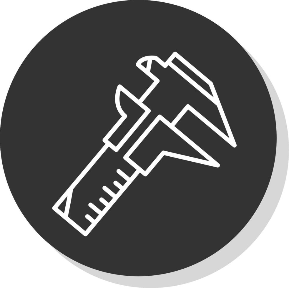 Caliper Line Shadow Circle Icon Design vector
