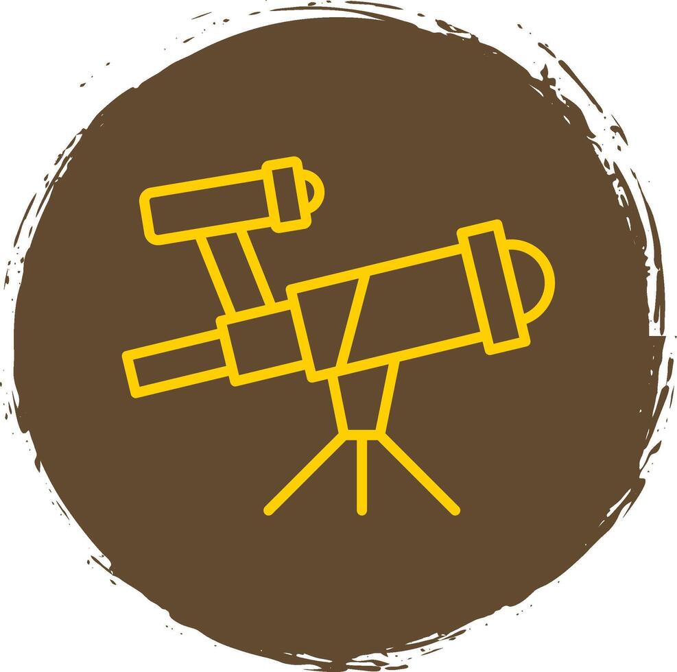 Telescope Line Circle Sticker Icon vector