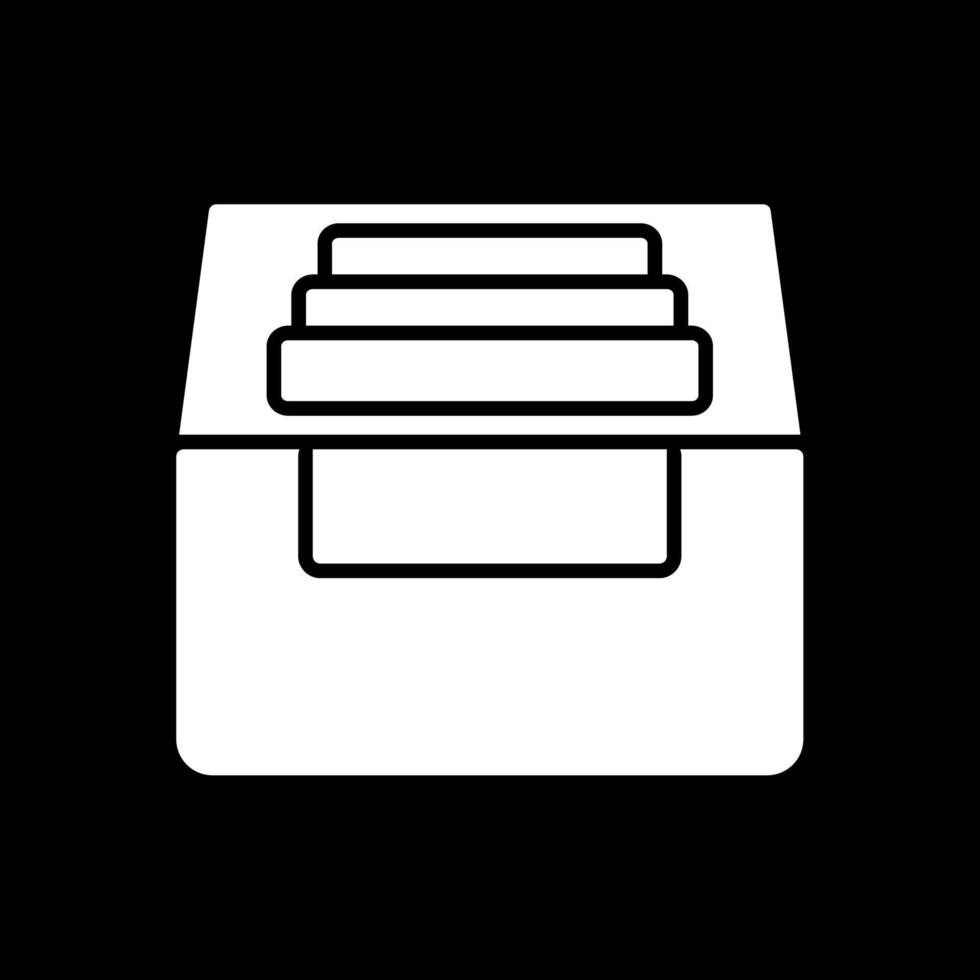 Archive Glyph Inverted Icon Design vector