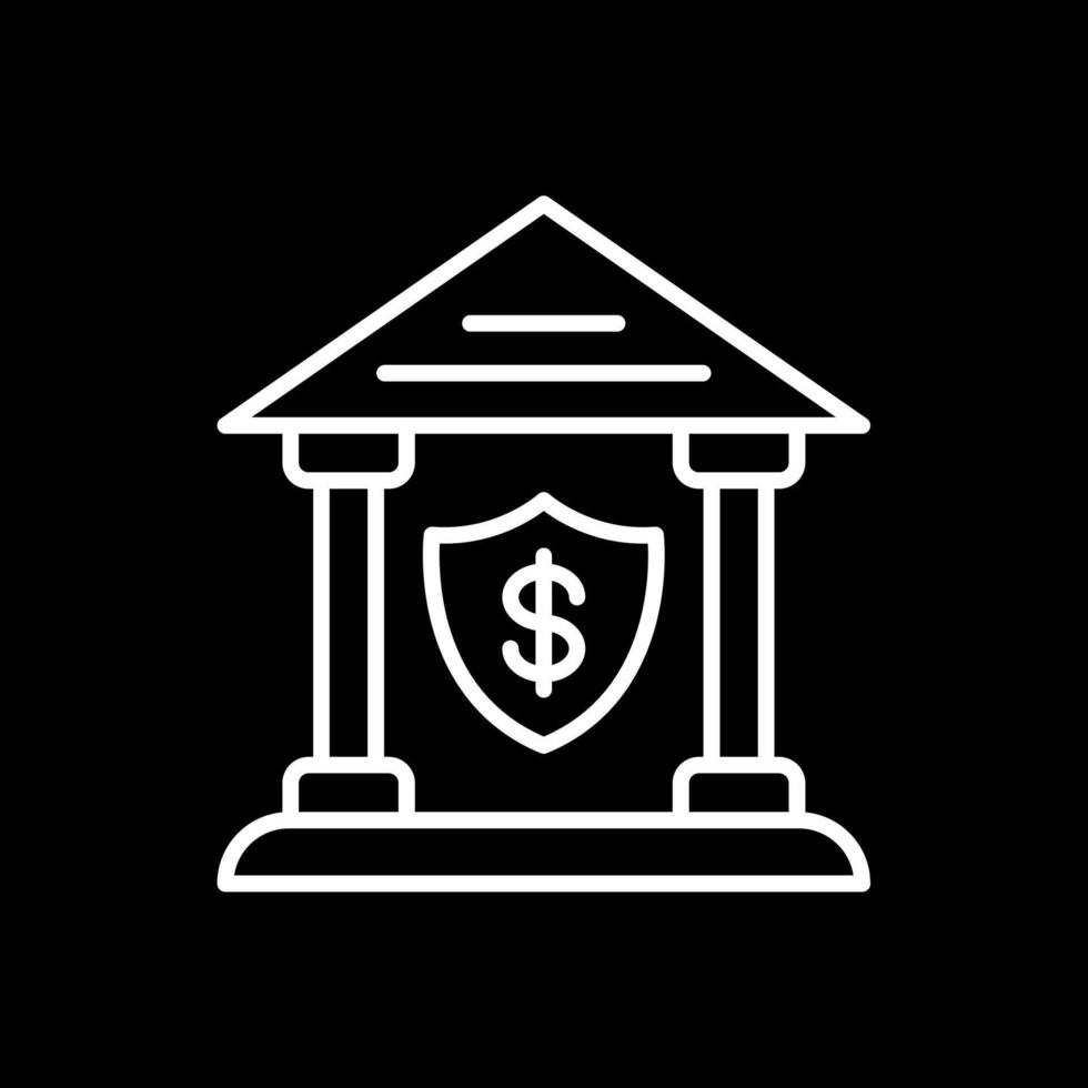 banco línea invertido icono diseño vector